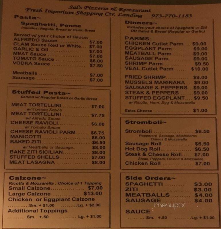 Sal's Pizza & Restaurant - Landing, NJ menu_pic
