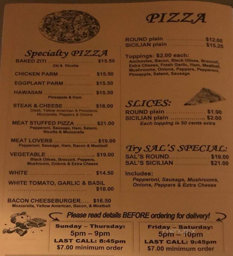 Sal's Pizza & Restaurant - Landing, NJ menu_pic