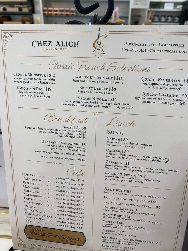 Chez Alice Of Princeton - Princeton, NJ menu_pic