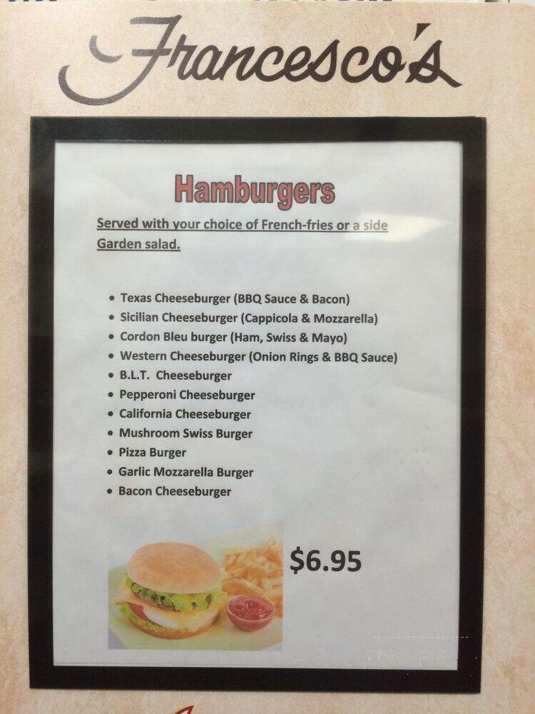 Francesco's - Raritan, NJ menu_pic