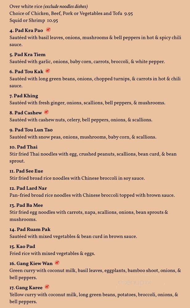Thai Kitchen - Bridgewater, NJ menu_pic