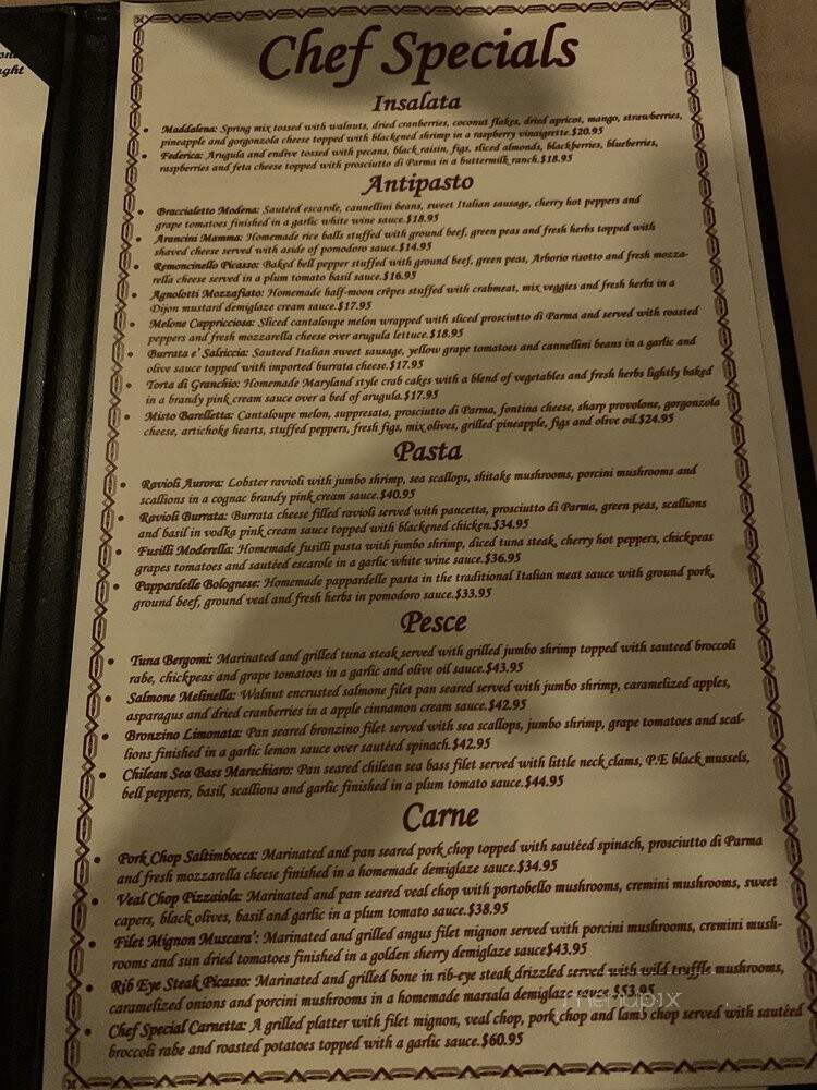 Cafe Picasso - Somerville, NJ menu_pic