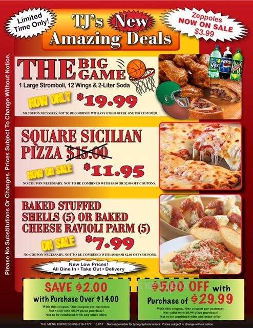 T J's Pizza - Franklin, NJ menu_pic