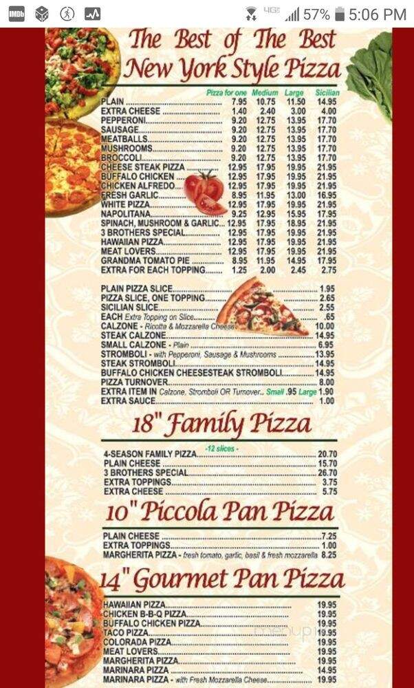 3 Bros Pizza Restaurant - Cookstown, NJ menu_pic