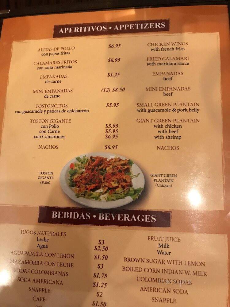Sabor Latino Restaurant - Dover, NJ menu_pic