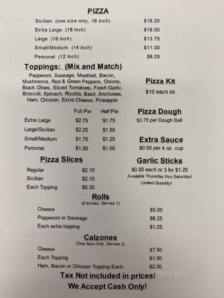 Rome Pizza - Dunellen, NJ menu_pic