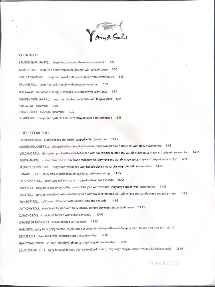 Yama Sushi - Denville, NJ menu_pic