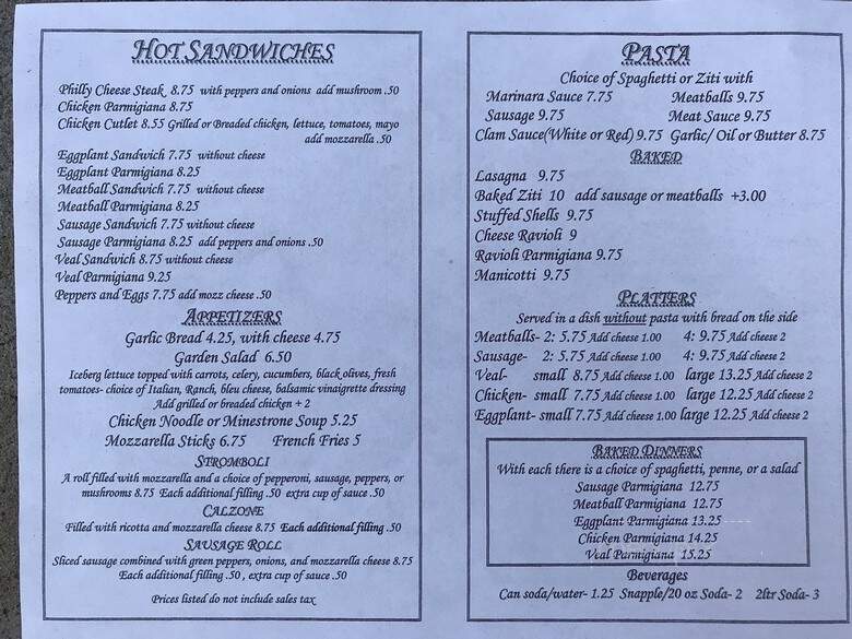 Morris Pizzeria - Morristown, NJ menu_pic
