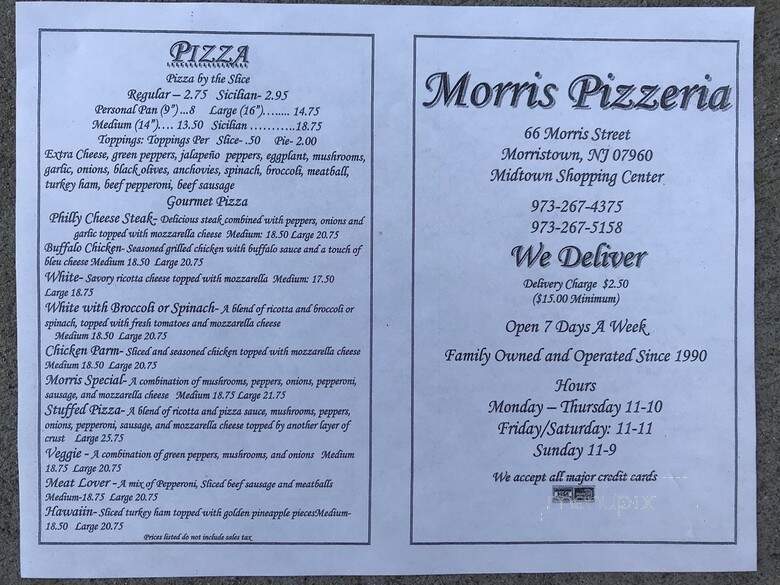 Morris Pizzeria - Morristown, NJ