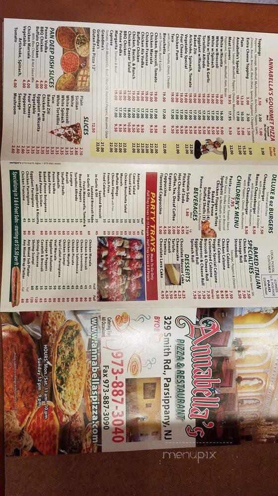 Annabella's Pizza - Parsippany, NJ menu_pic