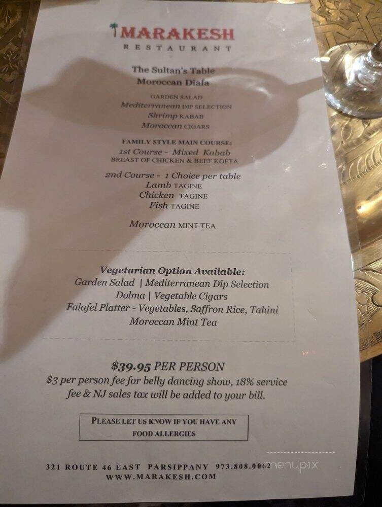 Marakesh Restaurant - Parsippany, NJ menu_pic