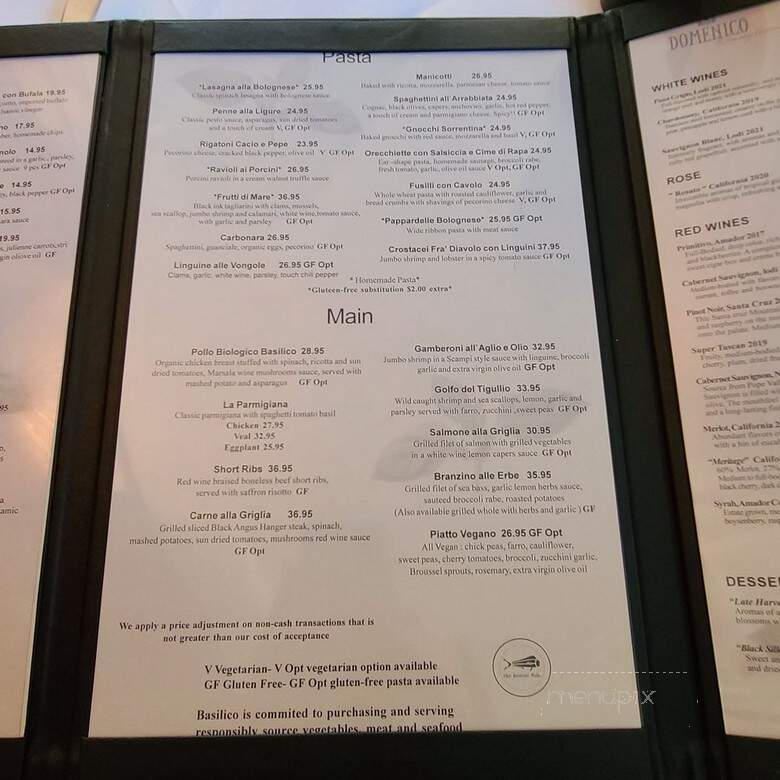 Basilico - Millburn, NJ menu_pic