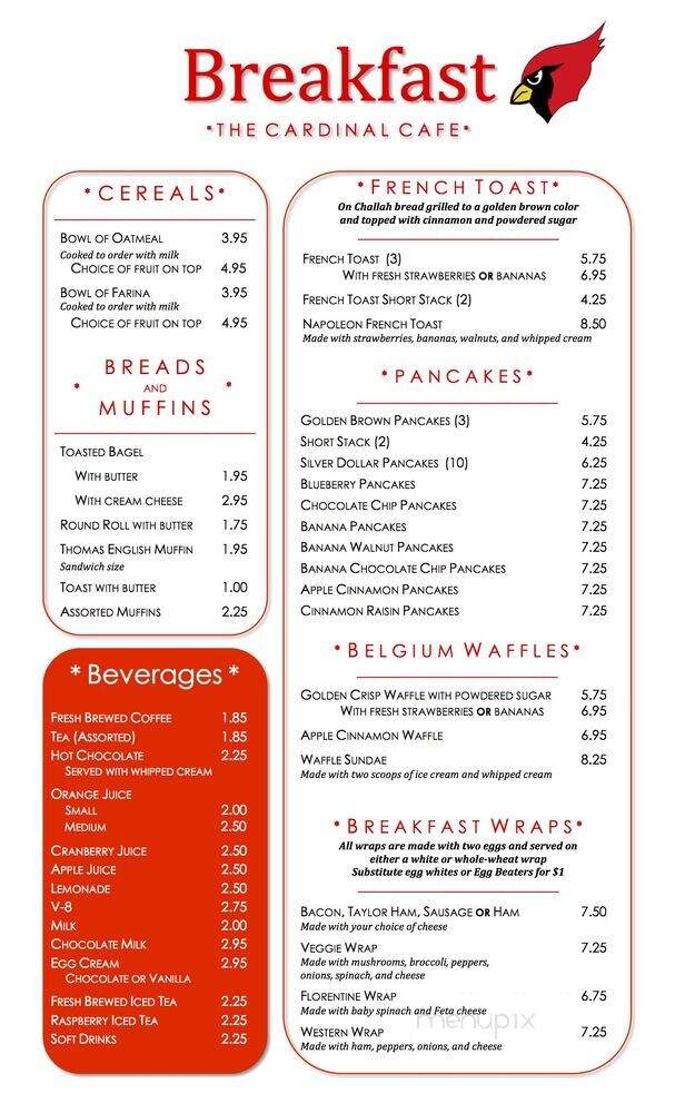Cardinal Cafe - Pompton Lakes, NJ menu_pic