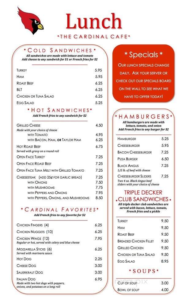Cardinal Cafe - Pompton Lakes, NJ menu_pic