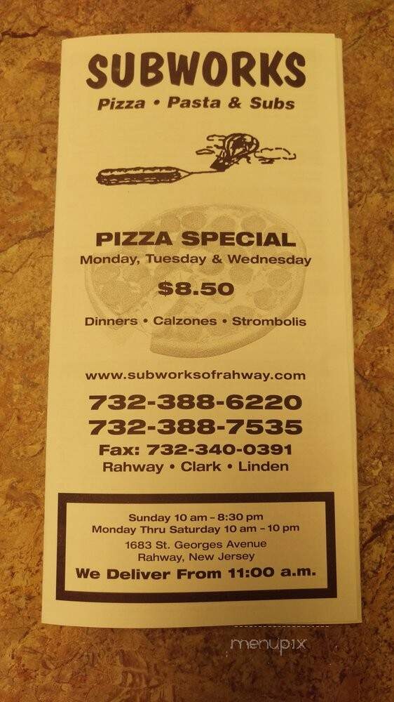 Subworks Pizza & Subs - Rahway, NJ menu_pic