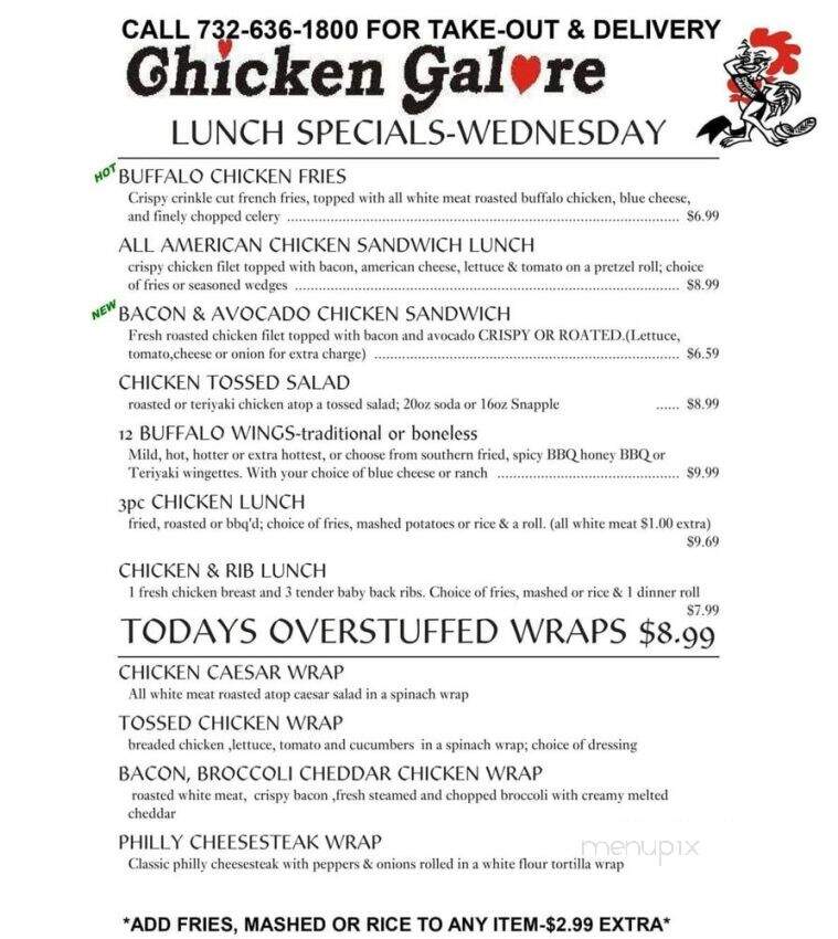 Chicken Galore - Woodbridge, NJ menu_pic