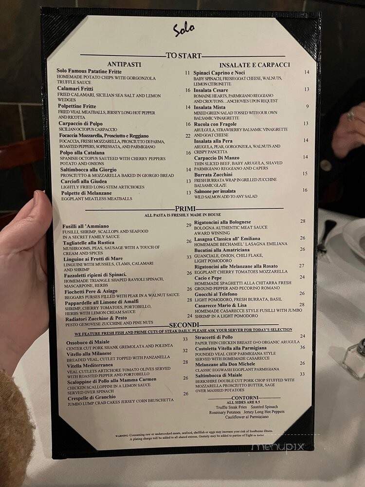 Solo Trattoria - Freehold, NJ menu_pic