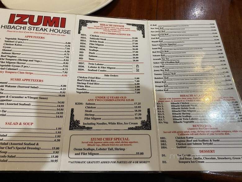 Izumi Japanese Steakhouse - Wayne, NJ