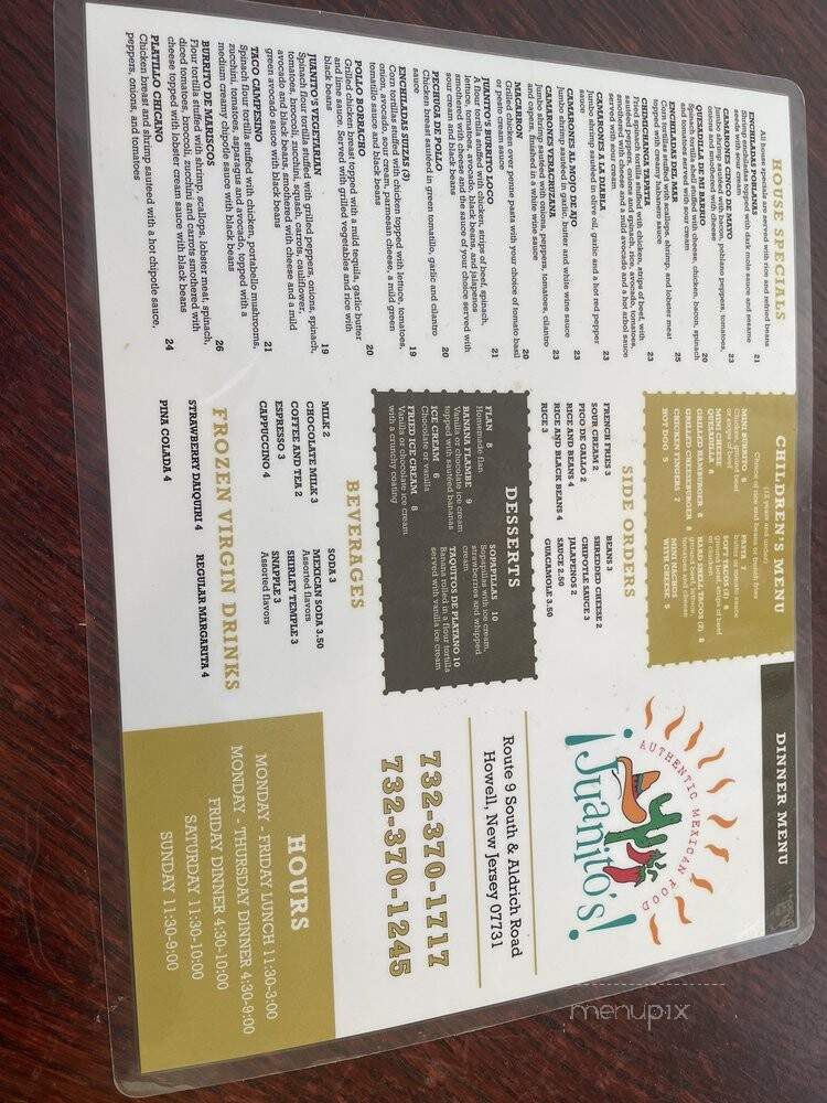 Juanito's II Inc - Howell, NJ menu_pic