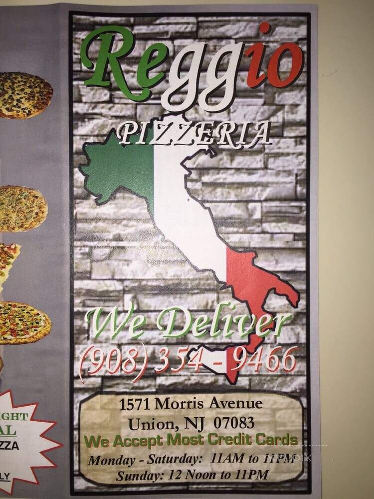 Reggio Pizzeria - Union, NJ menu_pic