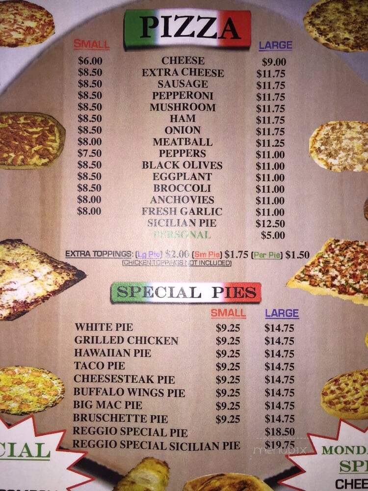 Reggio Pizzeria - Union, NJ menu_pic