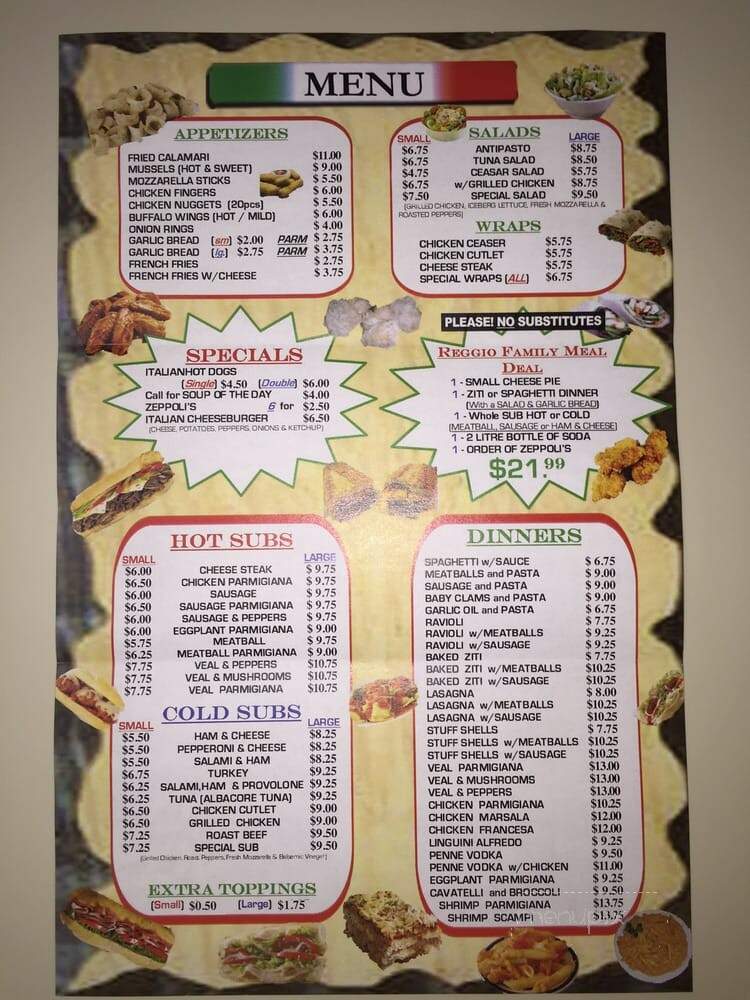 Reggio Pizzeria - Union, NJ menu_pic