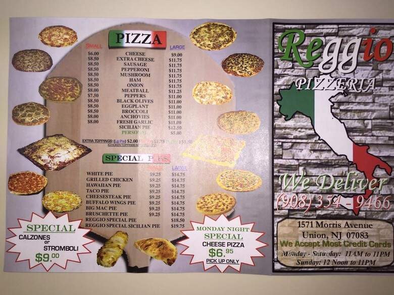 Reggio Pizzeria - Union, NJ menu_pic