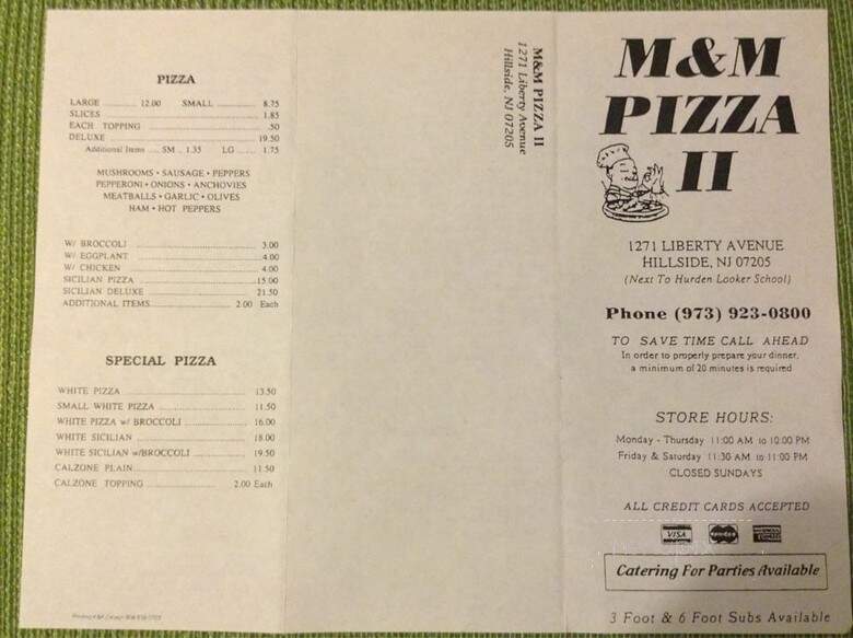 M & M II Pizzeria - Hillside, NJ