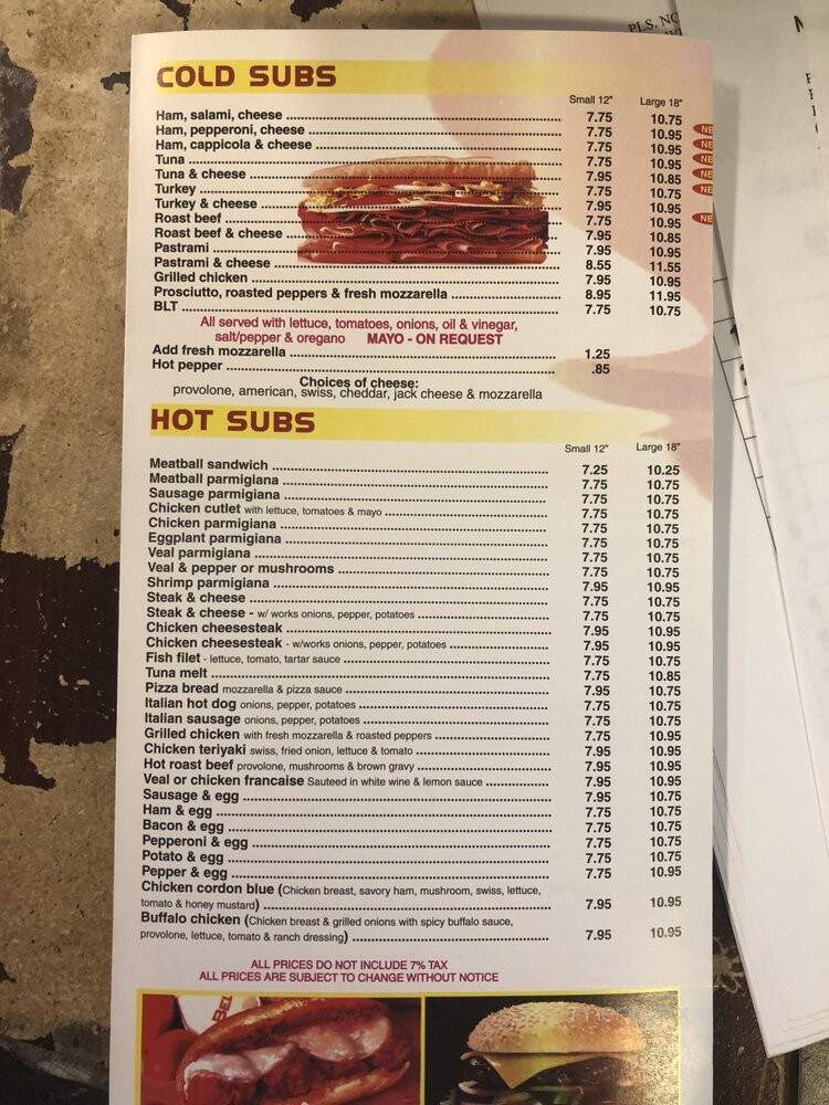 Cousins Pizza & Restaurant - Bloomfield, NJ menu_pic