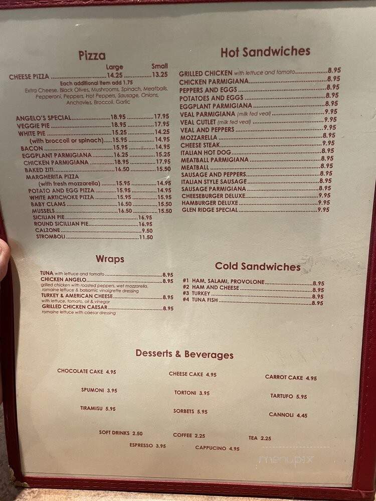 Angelo's Pizzeria - Bloomfield, NJ menu_pic