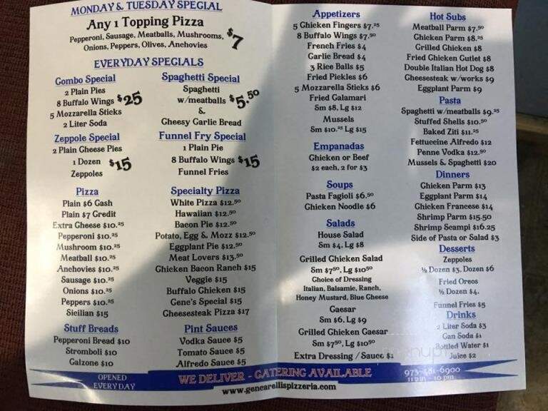 Gencarelli's Pizzeria & Restaurant - Newark, NJ menu_pic