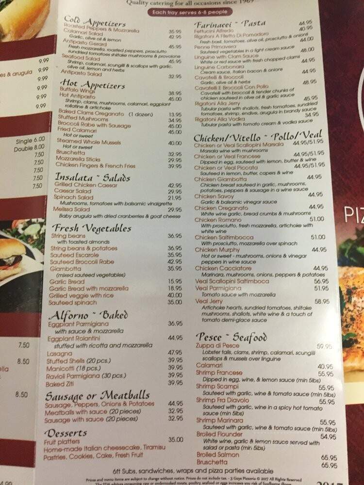 Three Guys Pizzeria - Belleville, NJ menu_pic