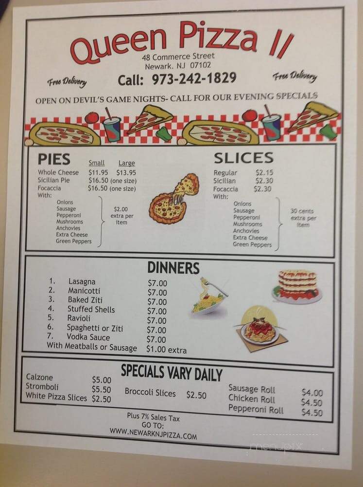 Queen Pizza II - Newark, NJ menu_pic