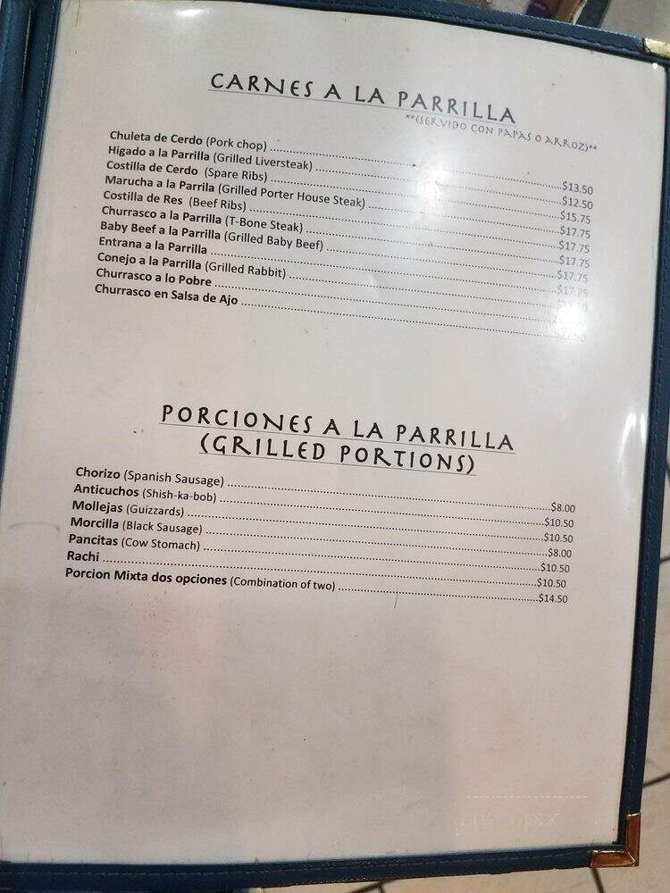 Polleria Parrillada Hiros - Newark, NJ menu_pic