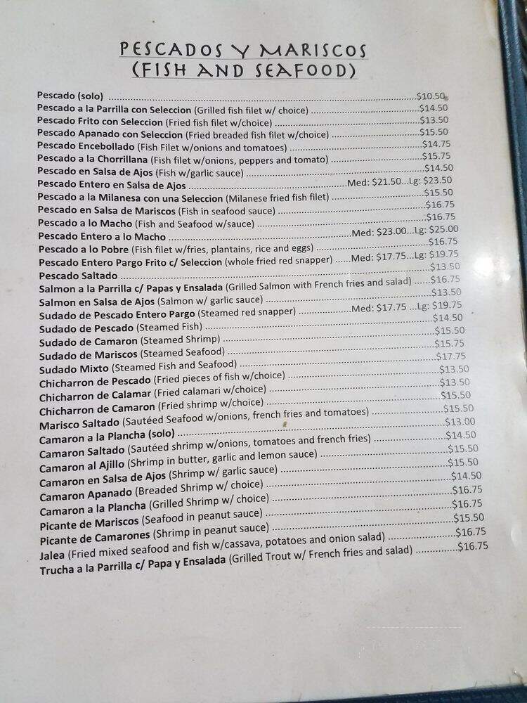 Polleria Parrillada Hiros - Newark, NJ menu_pic