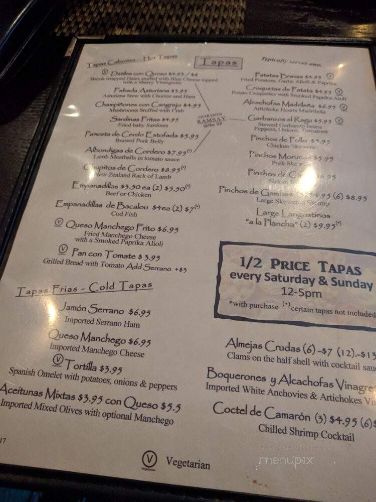 Spanish Pavillion Restaurant - Harrison, NJ menu_pic