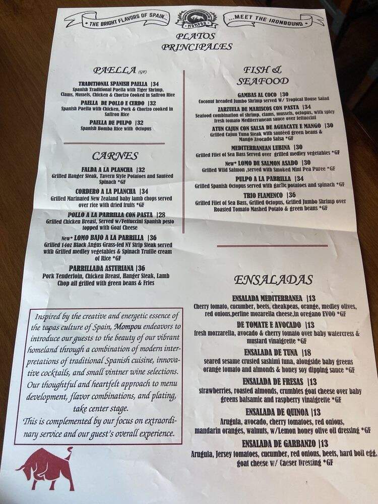 Mompou Tapas Bar & Lounge - Newark, NJ menu_pic