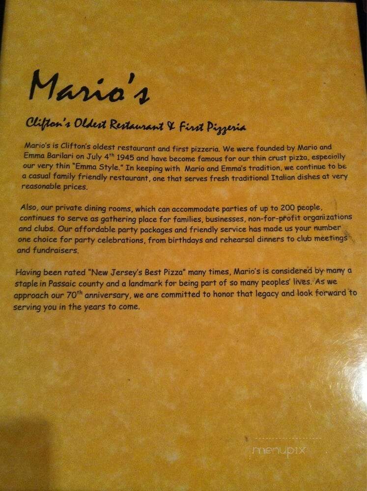 Mario's Restaurant & Pizzeria - Clifton, NJ