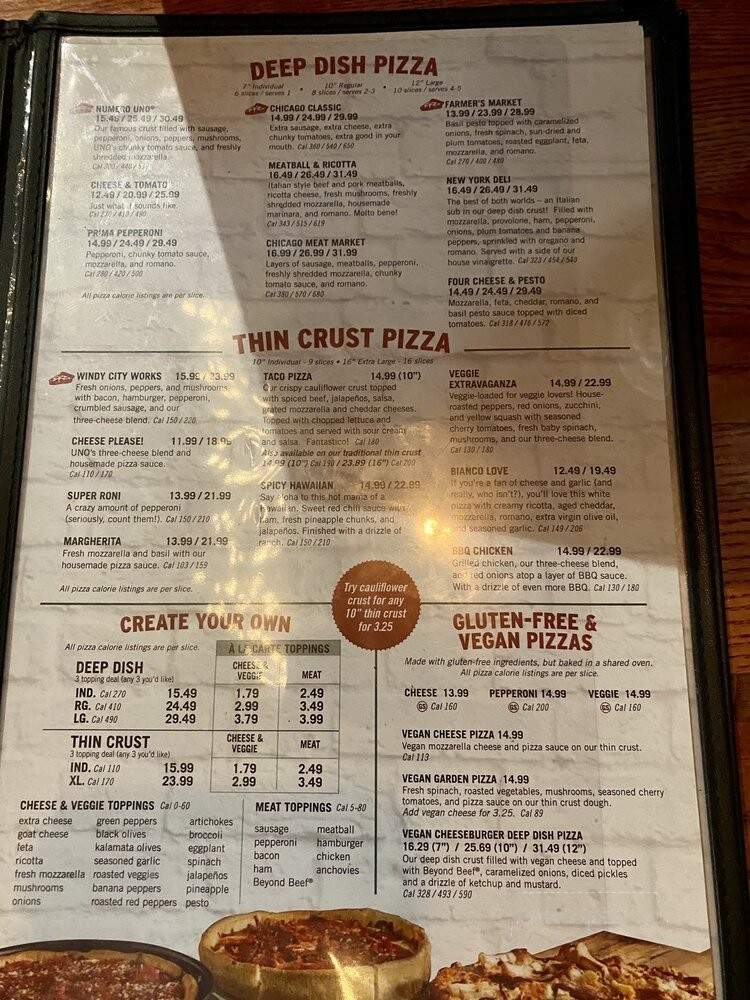 Unos Pizzeria - Clifton, NJ menu_pic
