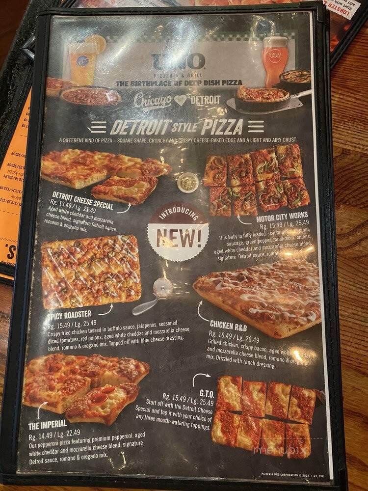 Unos Pizzeria - Clifton, NJ menu_pic