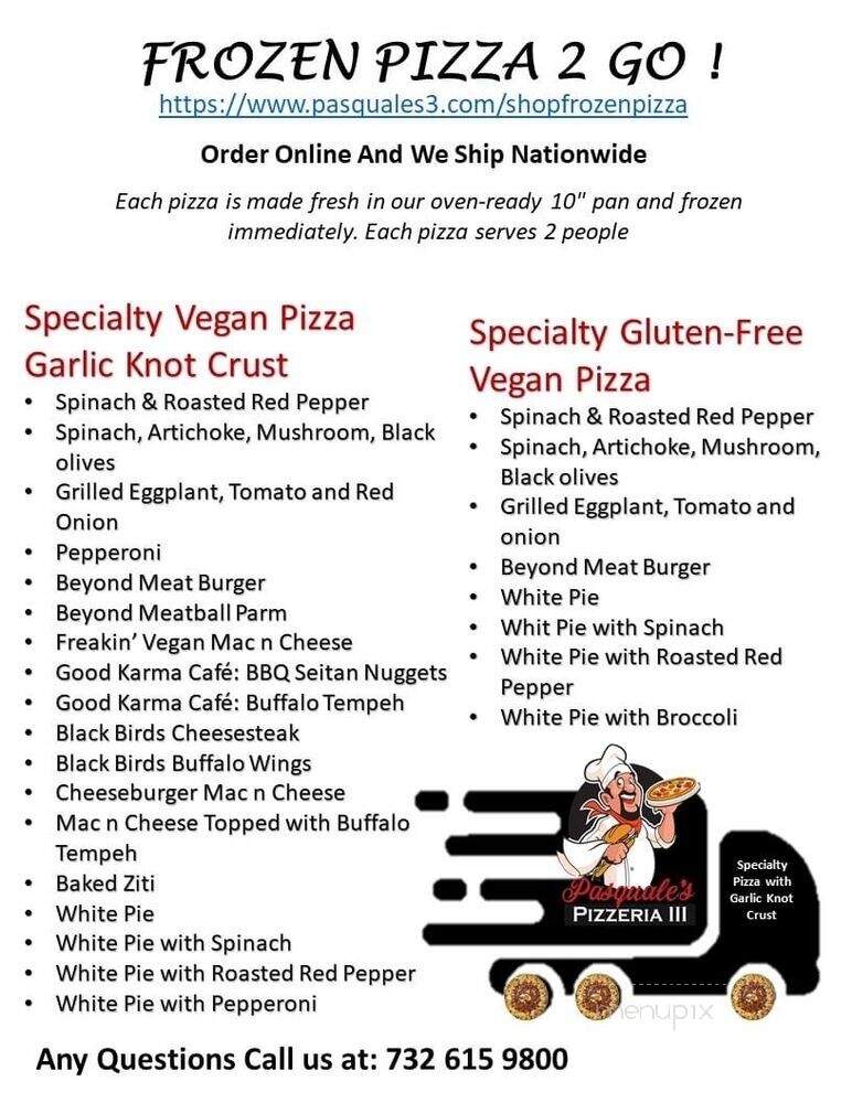Pasquale's Pizza III - Middletown, NJ menu_pic