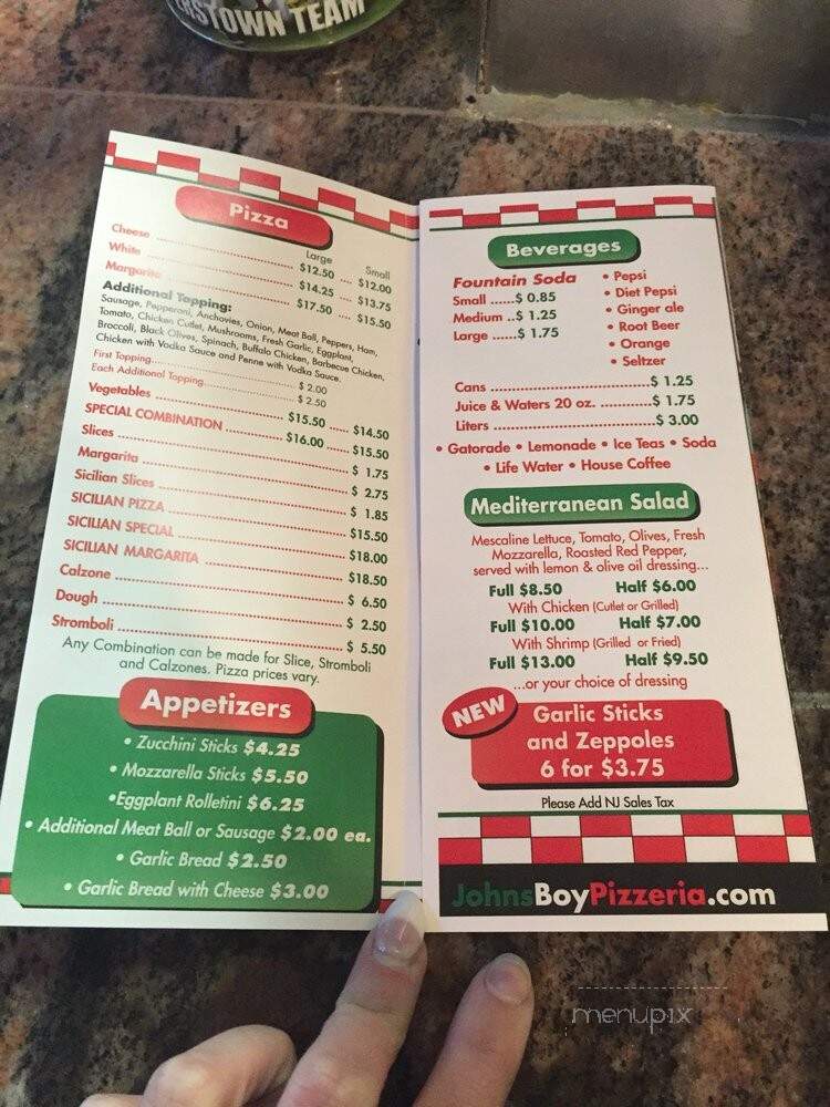 Johns Boy Pizzeria - Glen Rock, NJ menu_pic
