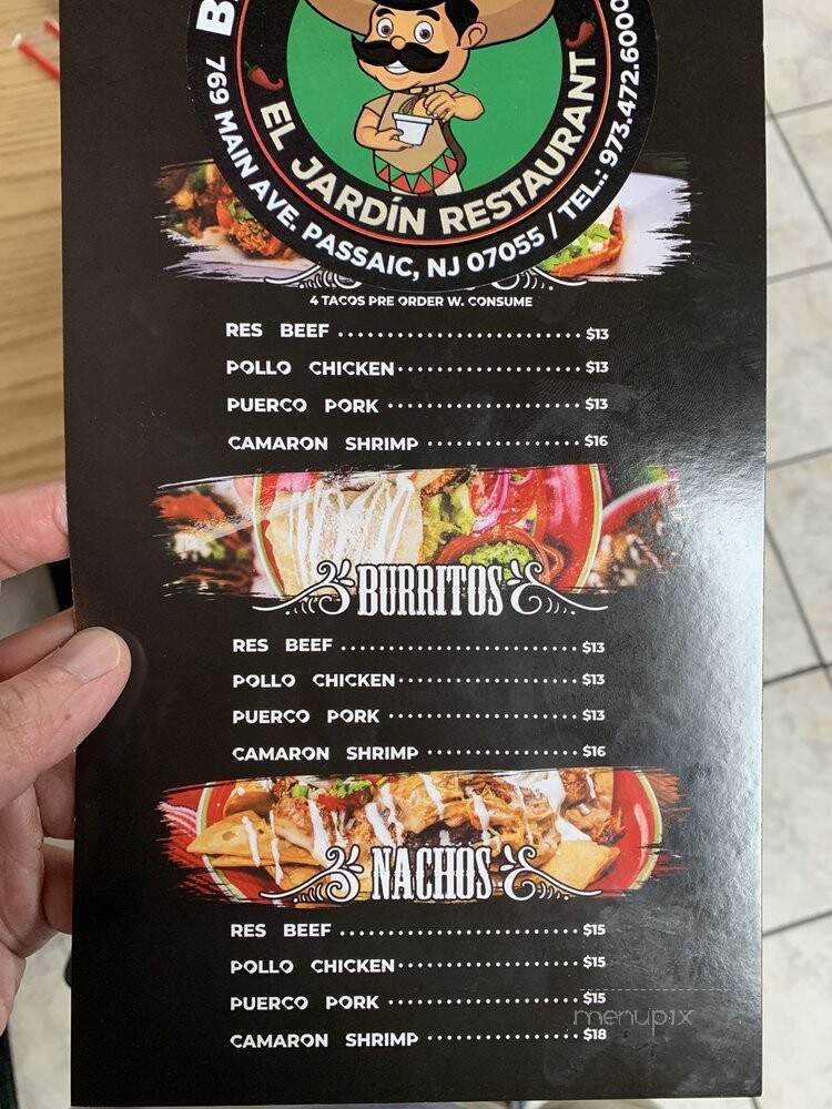 El Jardin Restaurant - Passaic, NJ menu_pic