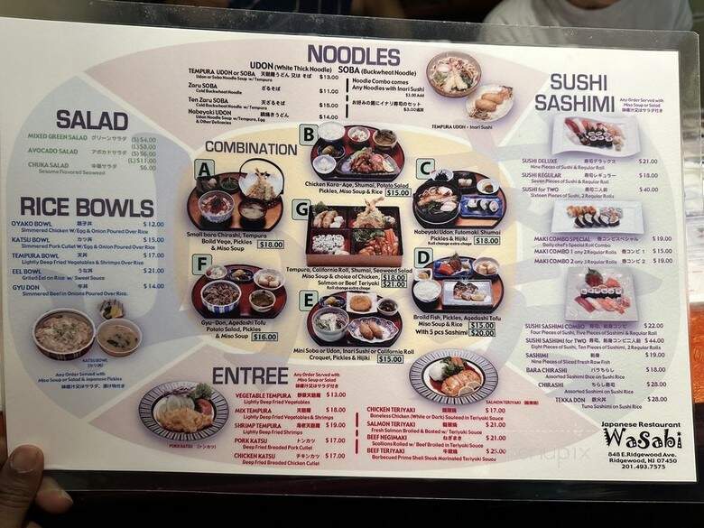 Wasabi Japanese Restaurant - Ridgewood, NJ menu_pic