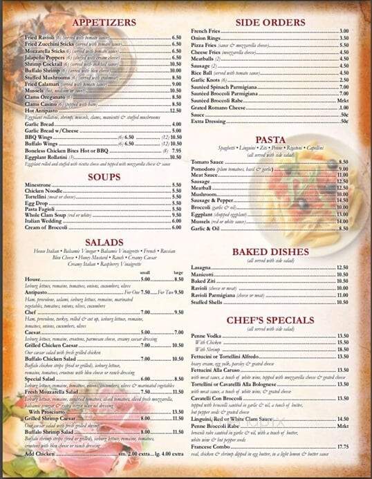 Villa Restaurant - Middletown, NJ menu_pic