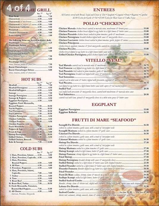 Villa Restaurant - Middletown, NJ menu_pic