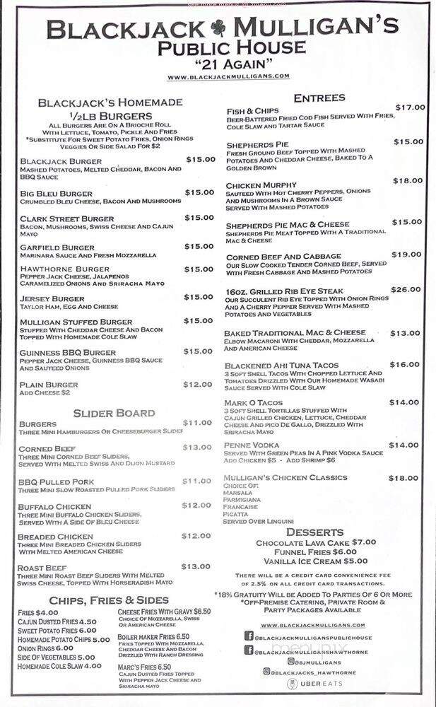 Envy Lounge - Garfield, NJ menu_pic
