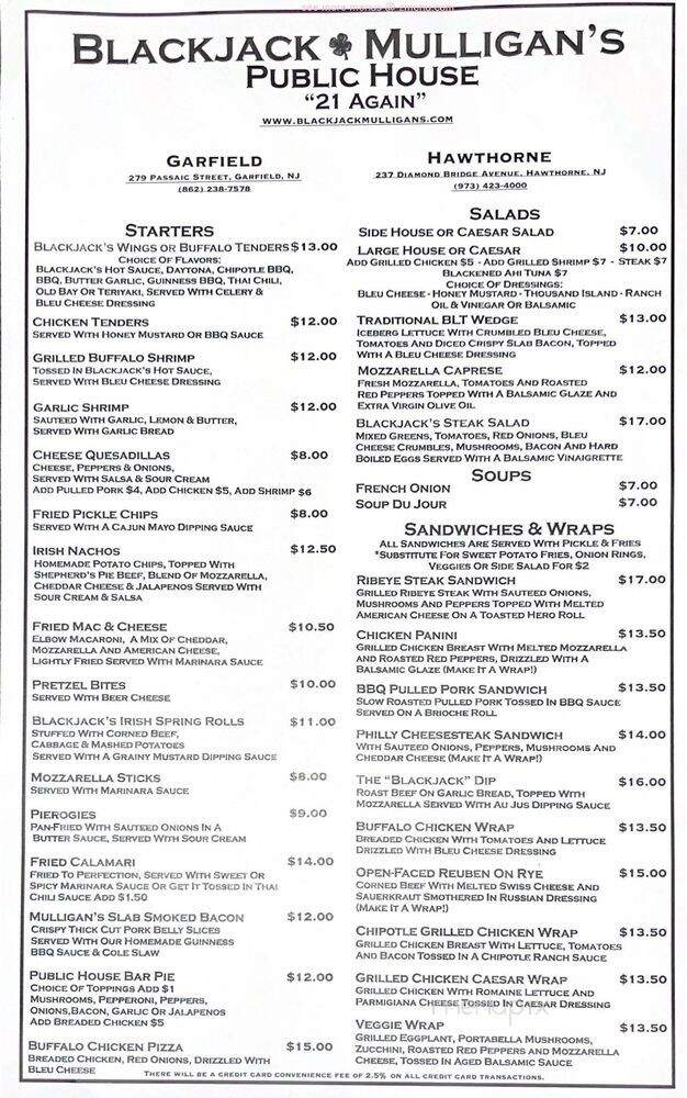 Envy Lounge - Garfield, NJ menu_pic