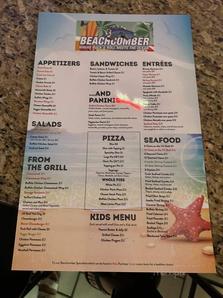 Beach Comber Restaurant - Seaside Heights, NJ menu_pic