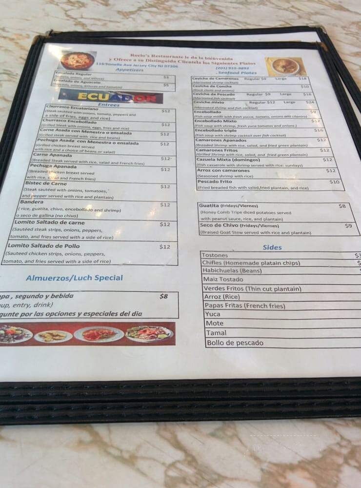 Rocio's Restaurant - Jersey City, NJ menu_pic
